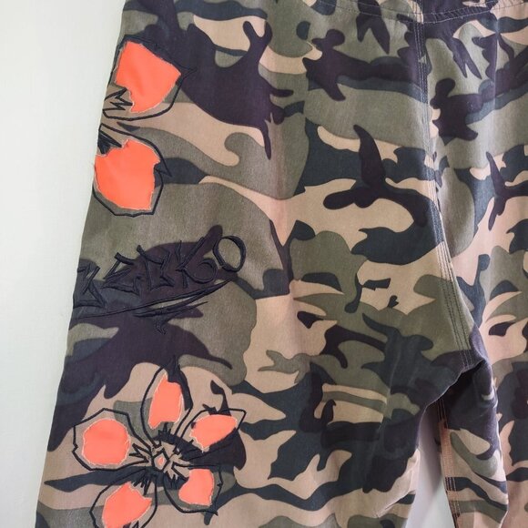 Gecko Hawaii Camo Beach Cargo Shorts  Swim Surf Trunks    Size 36 - Picture 8 of 11